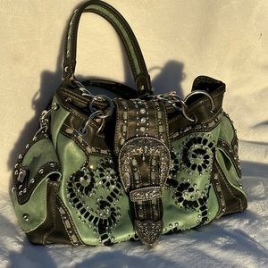 Shyanne green rhinestone bag